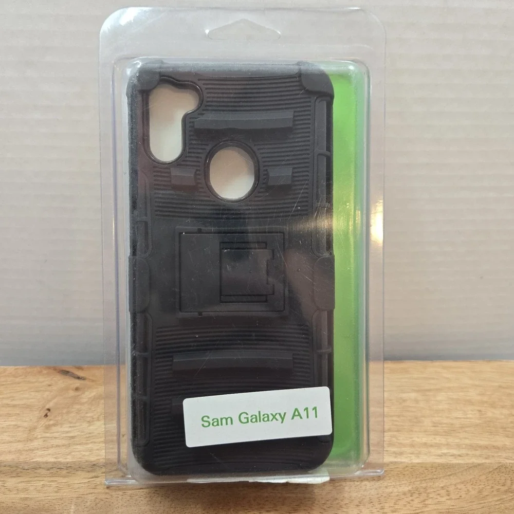 Samsung Galaxy A11 Rugged Holster‎ Case Black Kickstand Belt Clip Cricket NEW